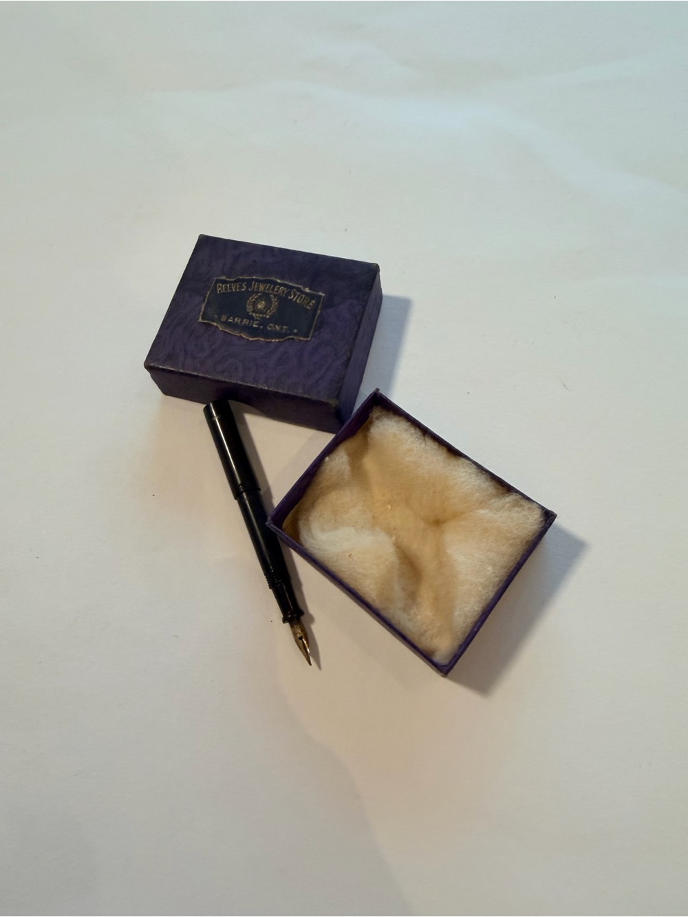 Antique Black Fountain Pen w/ Reeves Jewellery Store Barrie Ontario Box